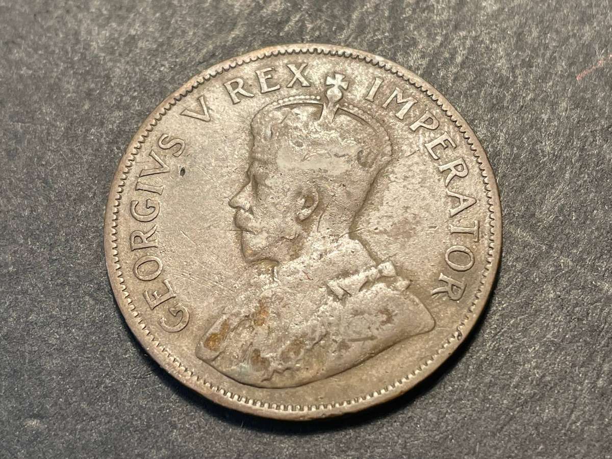 1931 South African bronze 1 penny coin