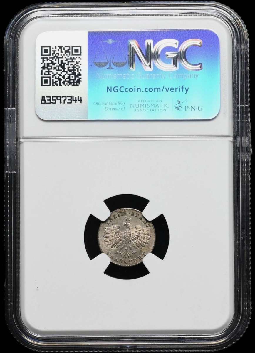 Beautiful silver German cityscape 1k coin graded MS64 by NGC