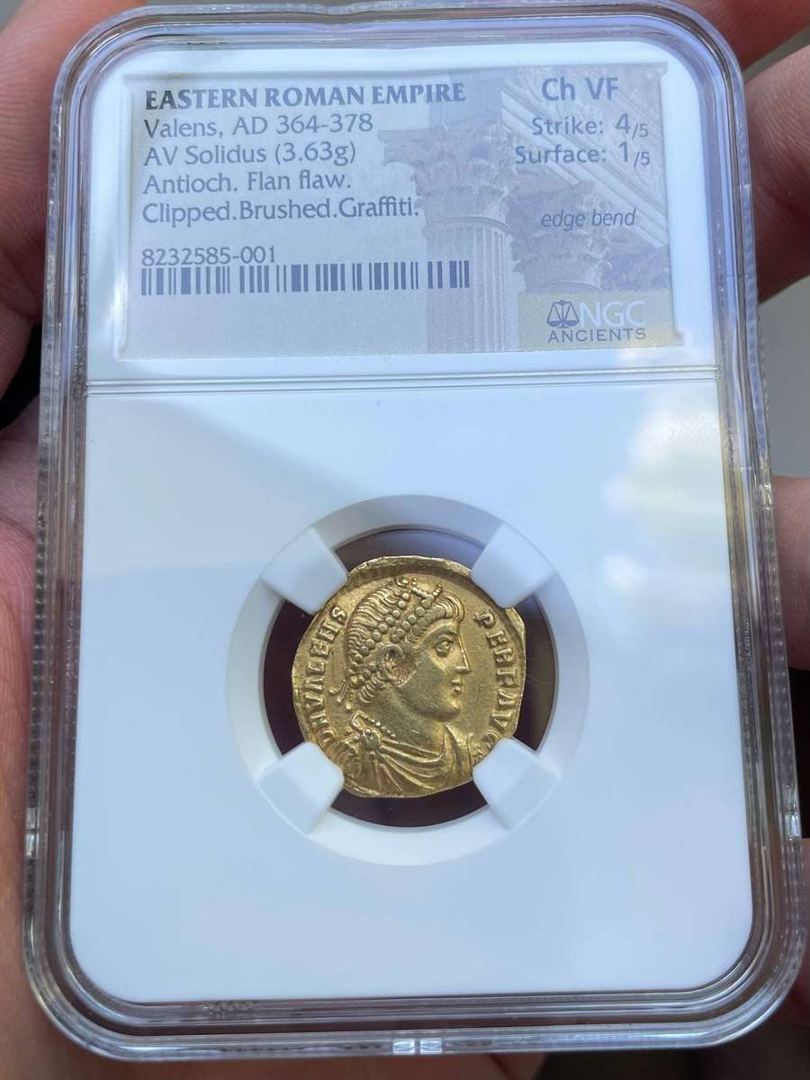 Ancient Roman GOLD solidus coin minted 1,620+ years ago - NGC graded Choice VF