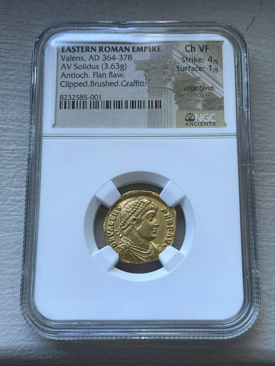 Ancient Roman GOLD solidus coin minted 1,620+ years ago - NGC graded Choice VF