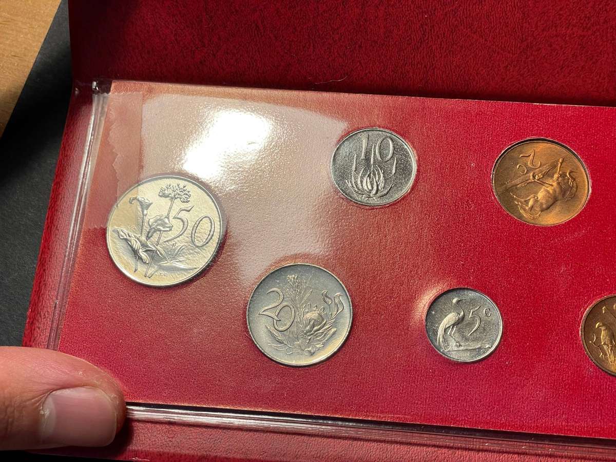 1966 South African short proof set in custom made holder - As per photos