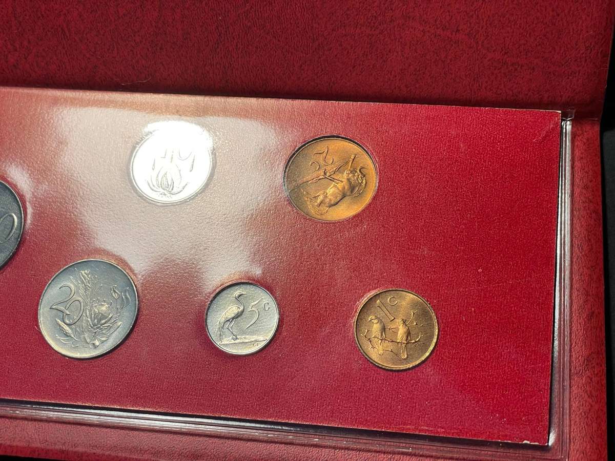 1966 South African short proof set in custom made holder - As per photos