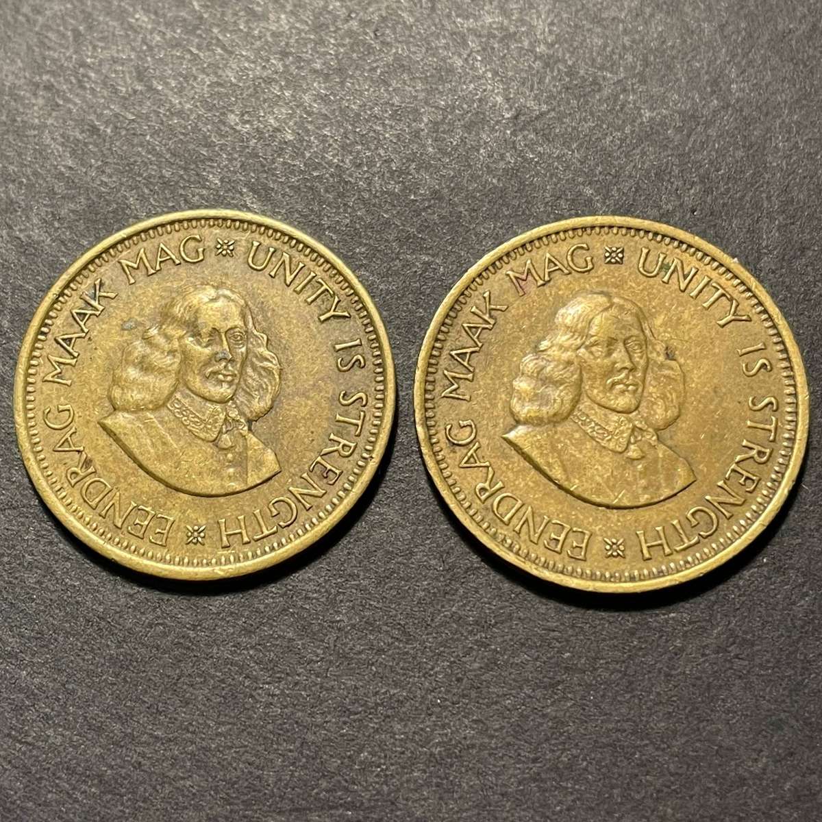 Set of two South African 1/2 cent coins - 1962 and 1963