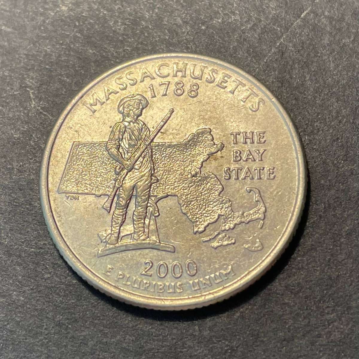 2000 American commemorative 1/4 dollar coin - State of Massachusetts (Denver mint)