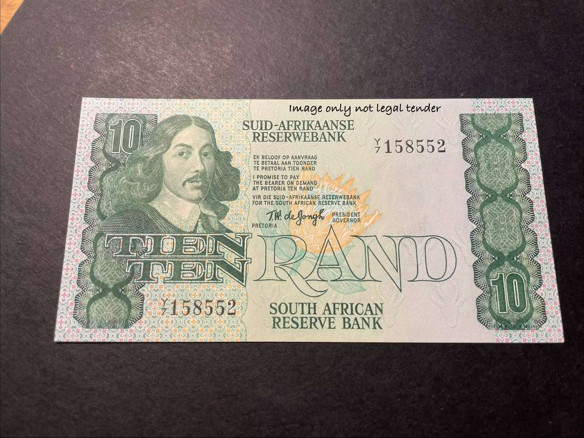 UNC TW de Jongh fourth issue replacement R10 banknotes - For Coins_za only
