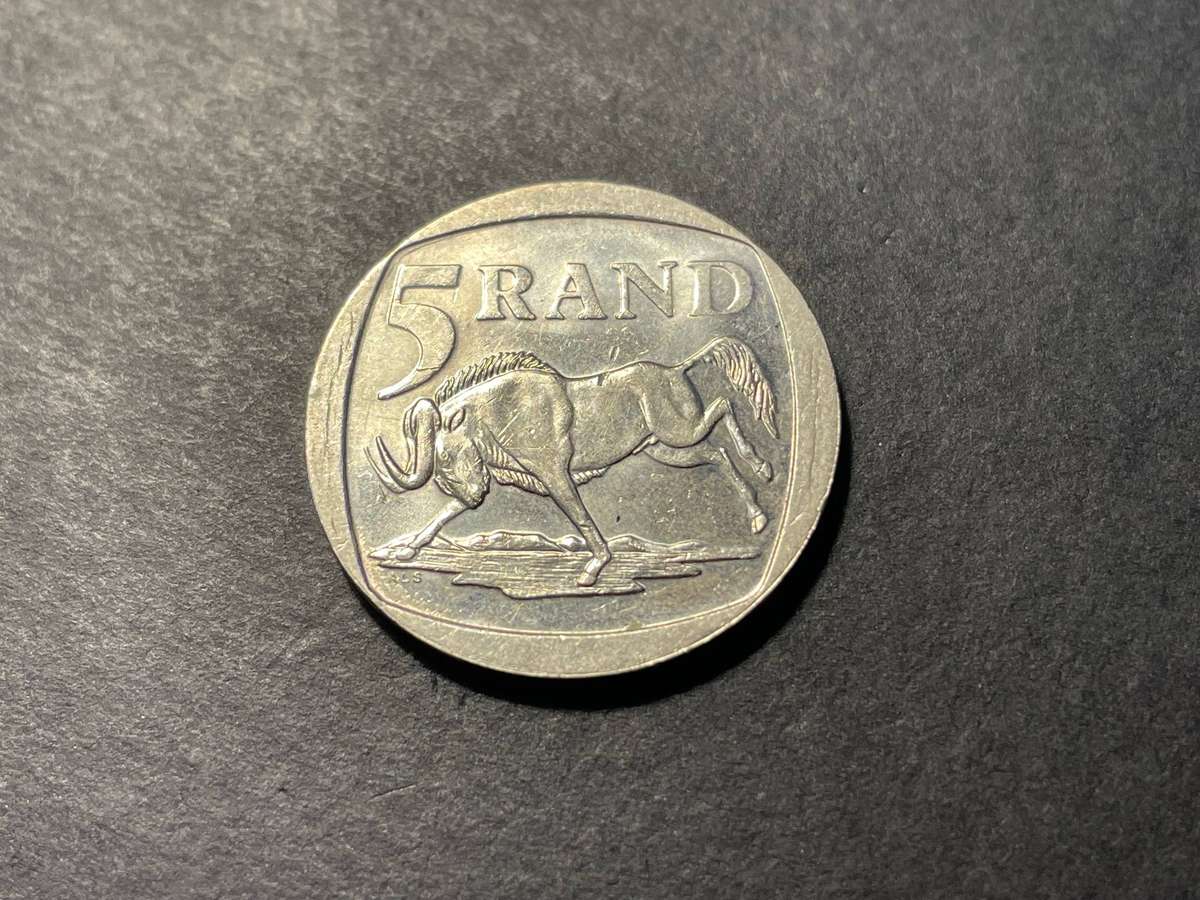 2000 South African Mandela smiley face 5 rand coin - As per photos