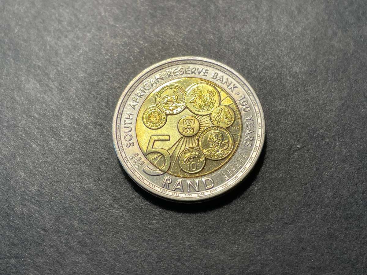 2021 SARB 100th anniversary R5 coin - As per photos