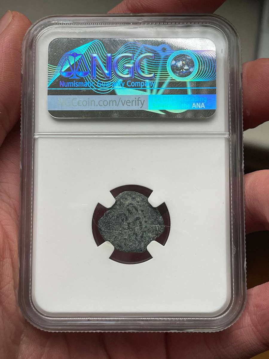 Ancient Jewish bronze prutah minted under Governor Festus (mentioned in Bible) - NGC graded VF