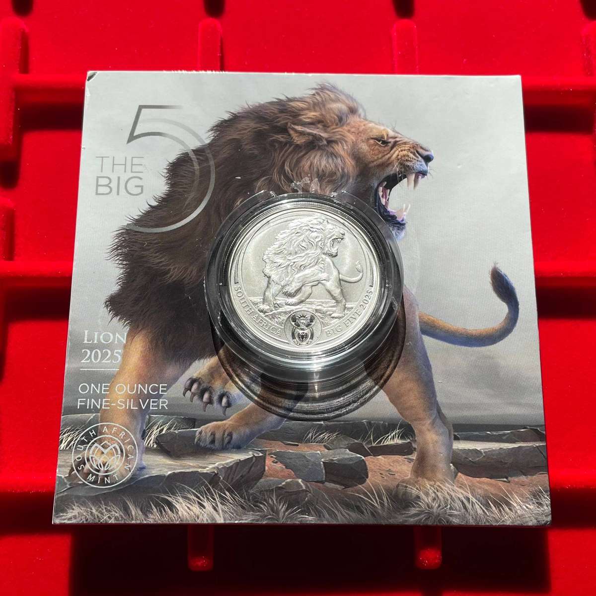 Brand new 2025 1oz fine silver Big Five lion coin - In original SA mint packaging