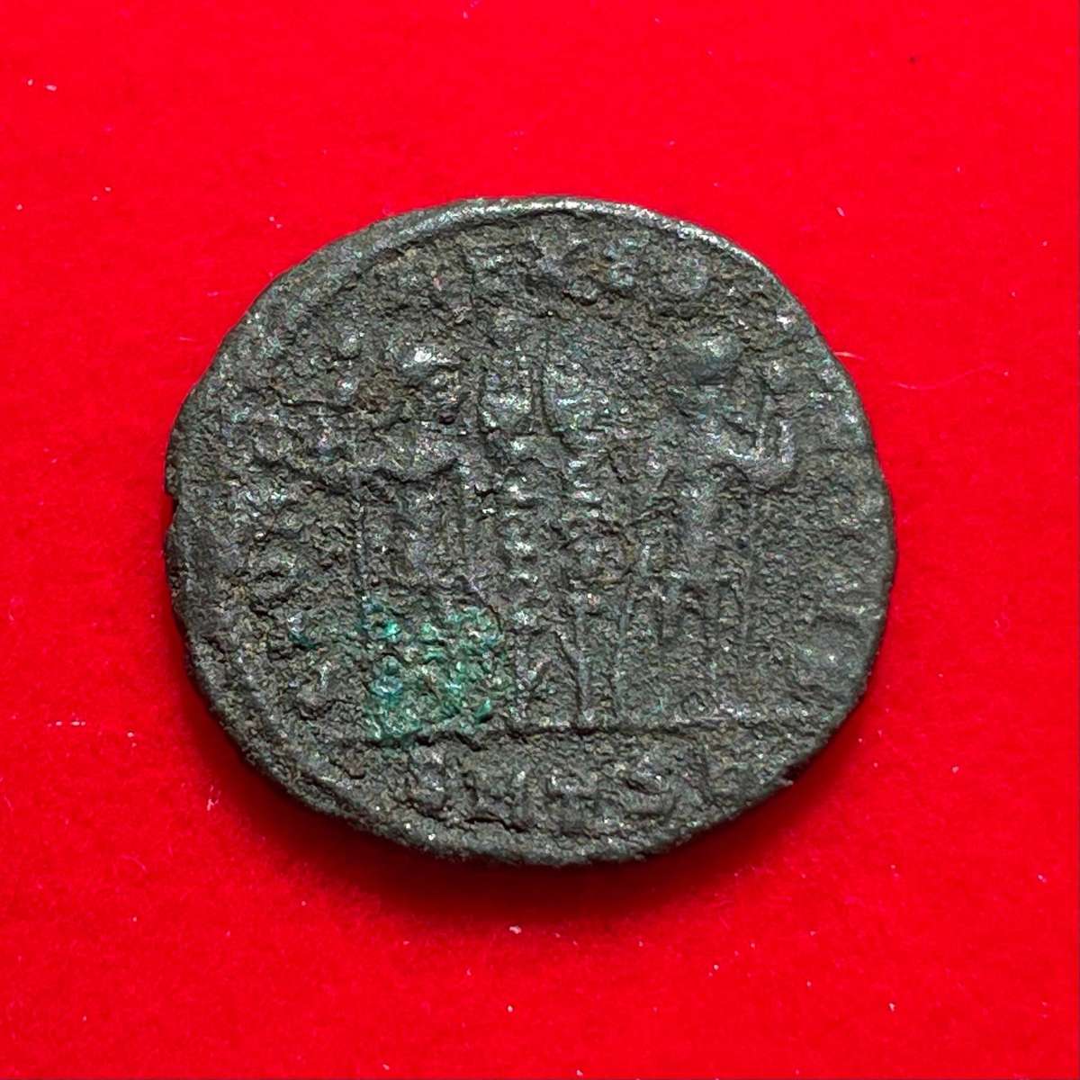 Ancient Roman bronze nummus minted for prince Constantius II by his father