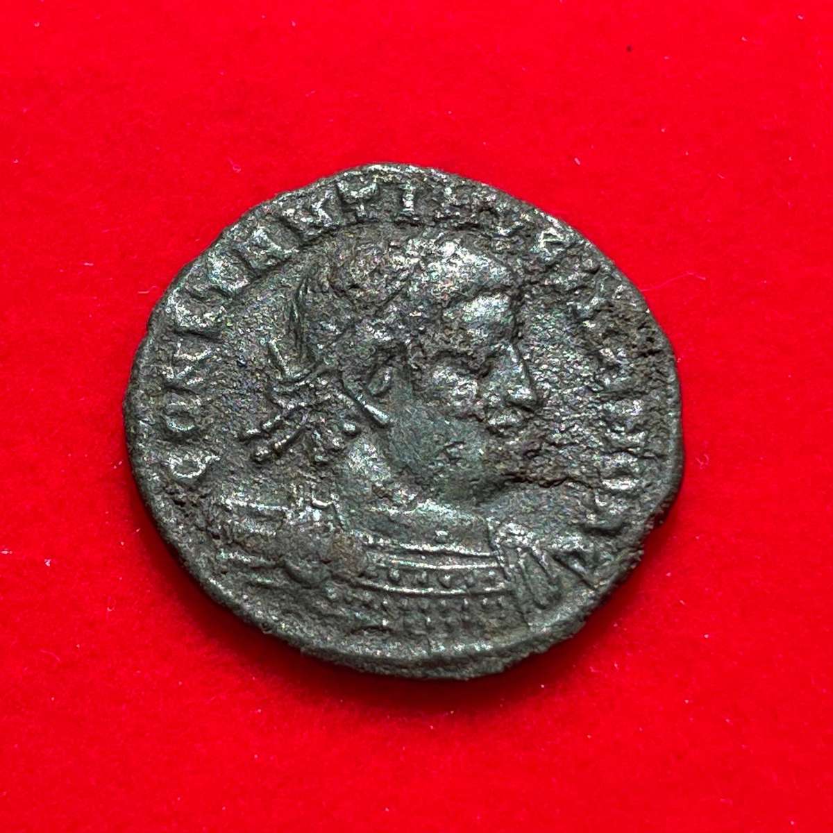 Ancient Roman bronze nummus minted for prince Constantius II by his father
