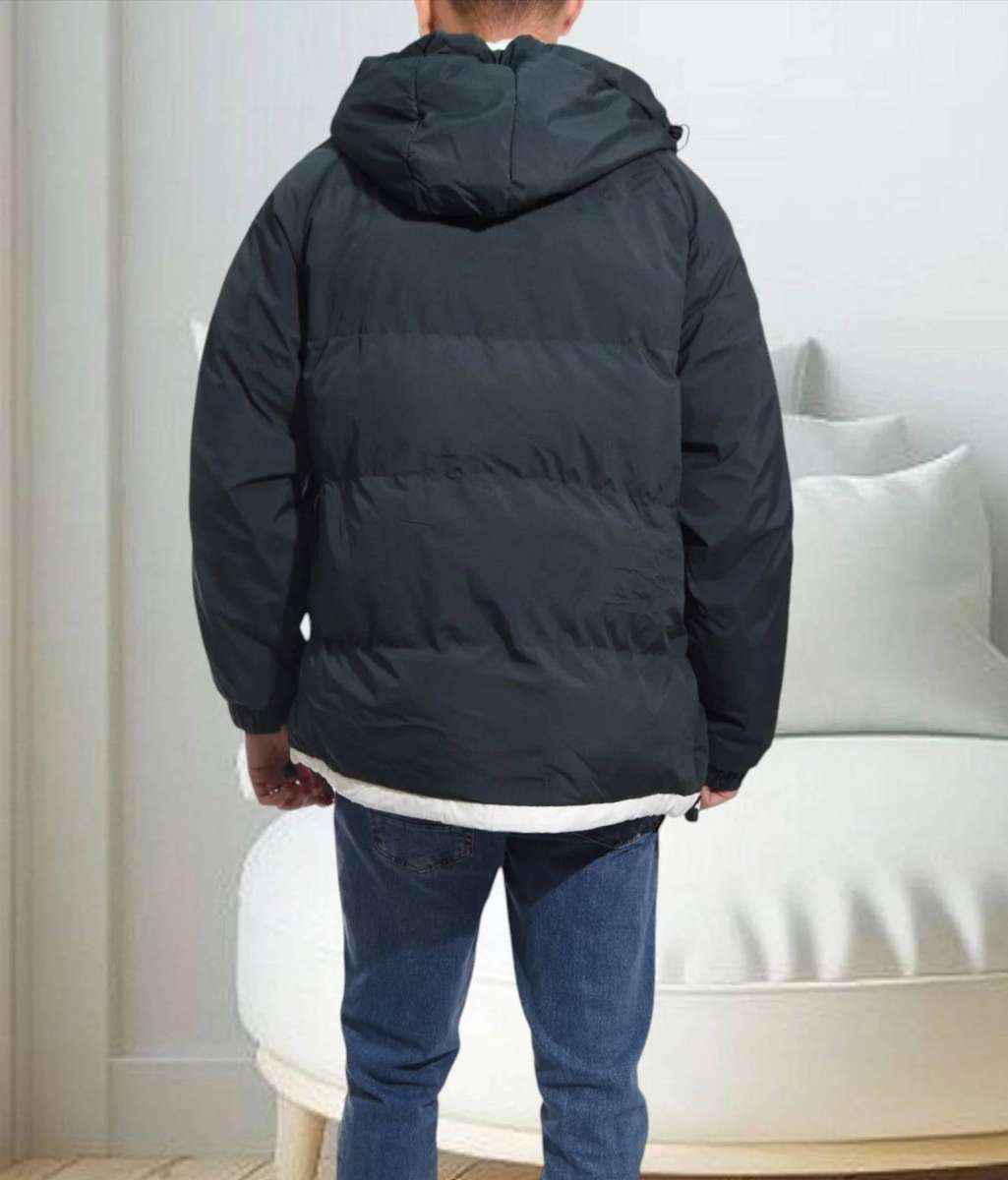 Size 3XL Only Mens Green Hooded Puffer Jacket