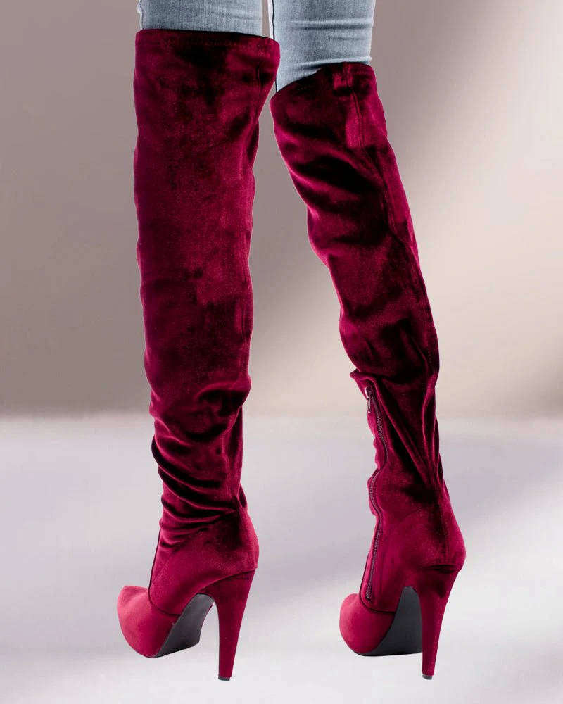 Size 7 ONLY  Ladies Stunning Burgundy Knee High Boots