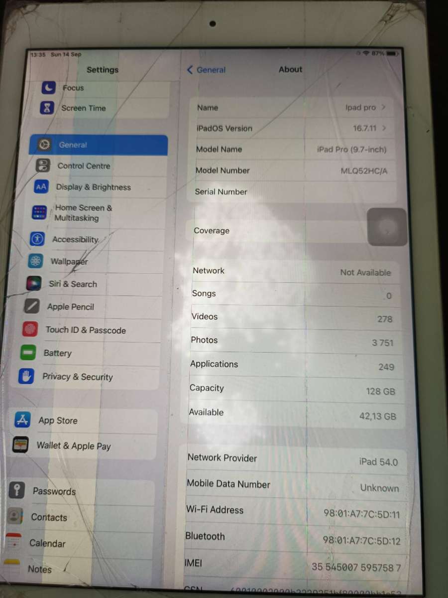 Apple iPad Pro 9.7" (1st Gen)  A1674