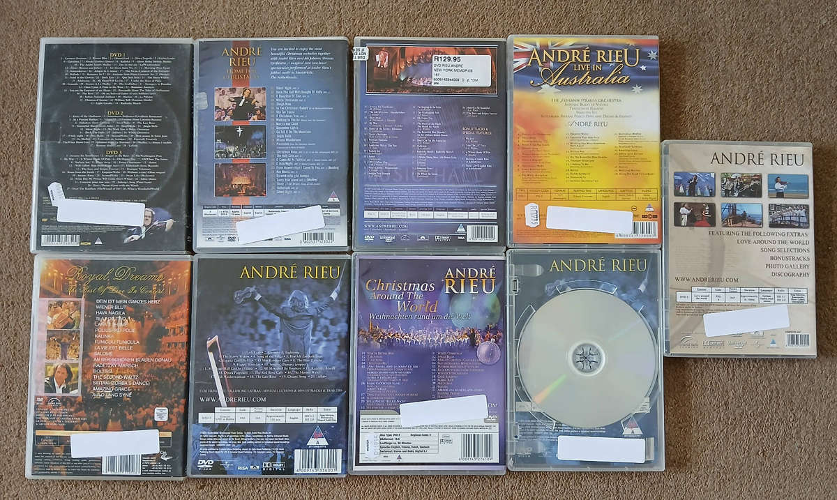Andre Rieu 9 x  DVDs ( 1 duplicate)