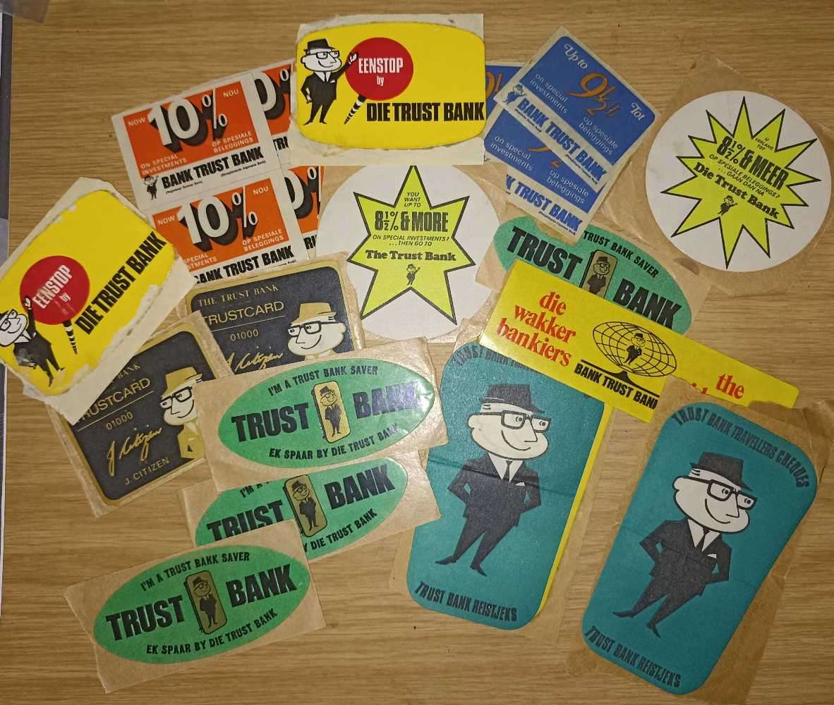 19 Vintage Stickers - Trust Bank