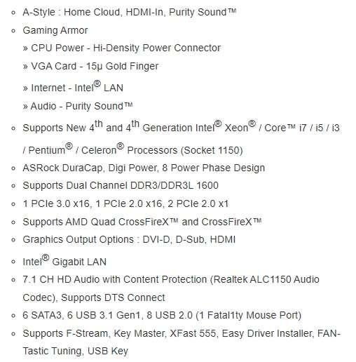 ASROCK FATAL1TY H87 PERFORMANCE SERIES ** GAMING MOTHERBOARD ** GOOD CONDITION ** WARRANTY **