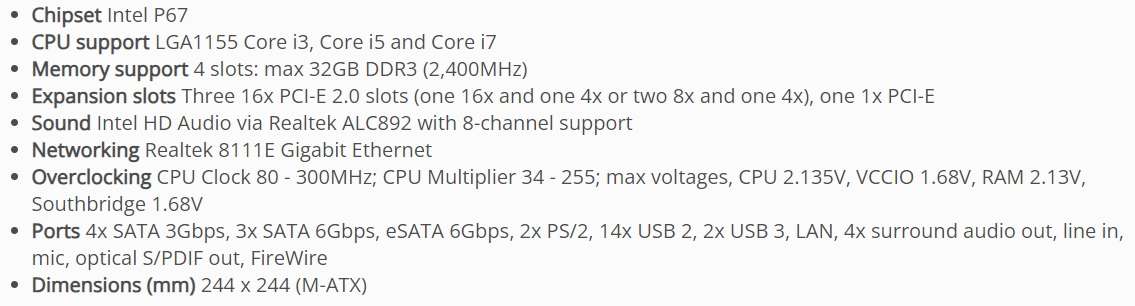 ASUS P8P67-M PRO ** GAMING MOTHERBOARD ** GOOD CONDITION ** WARRANTY **