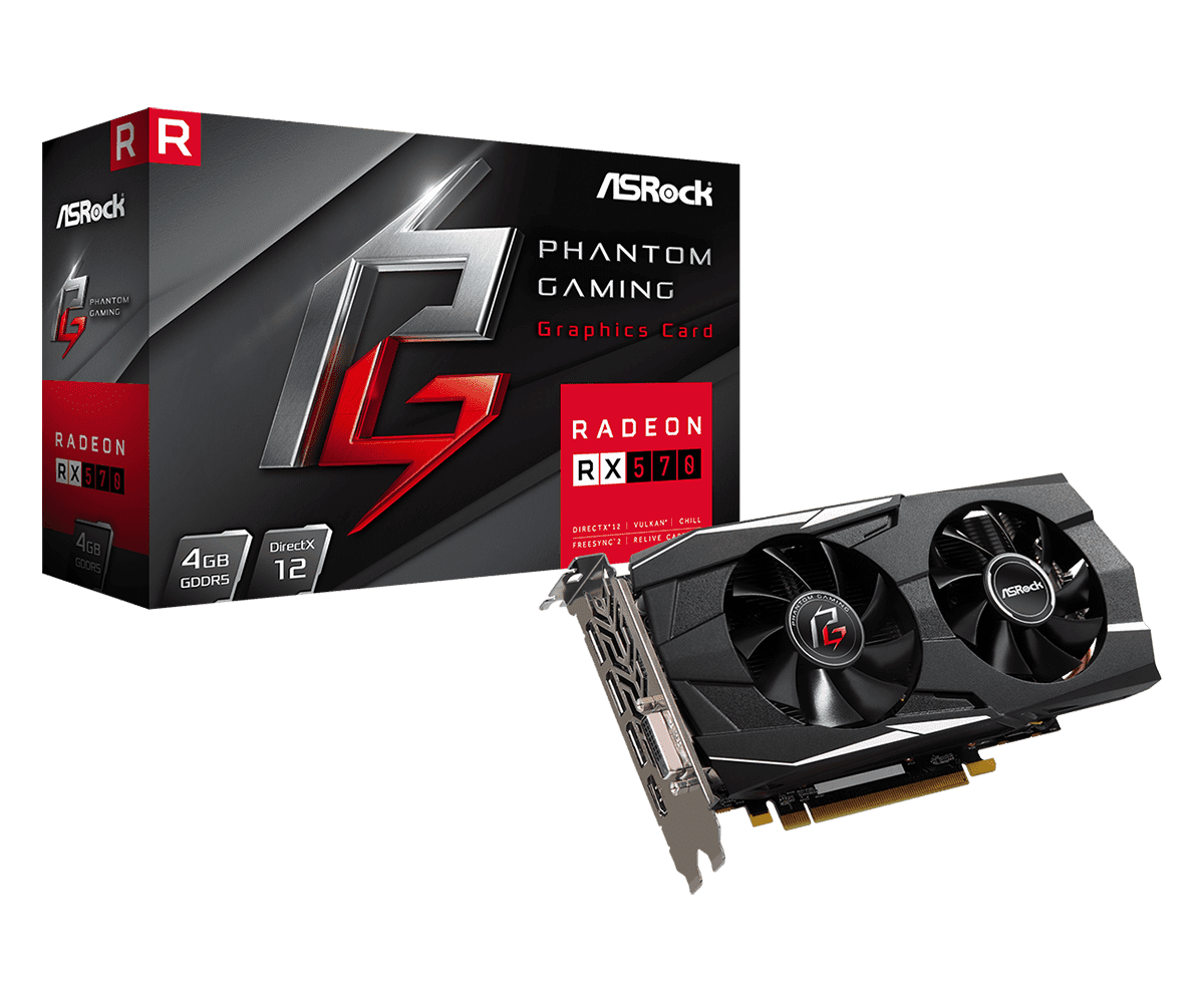 Asrock Rx570 4G Phantom - Gaming Graphics Card - Good Condition - Warranty