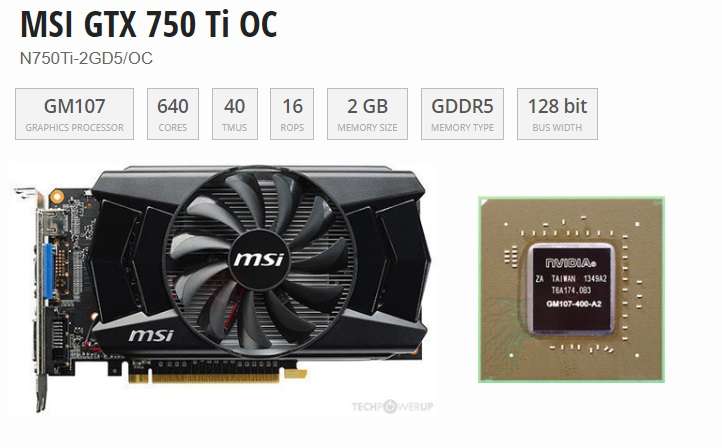 MSI GTX 750TI OC 2GB ** GAMING GRAPHICS CARD ** GOOD CONDITION ** WARRANTY **