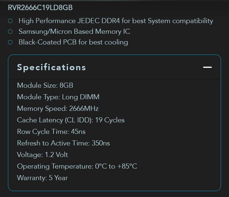 ROGUEWARE DDR4 8GB 2666MHZ ** DESKTOP RAM ** GOOD CONDITION ** WARRANTY **
