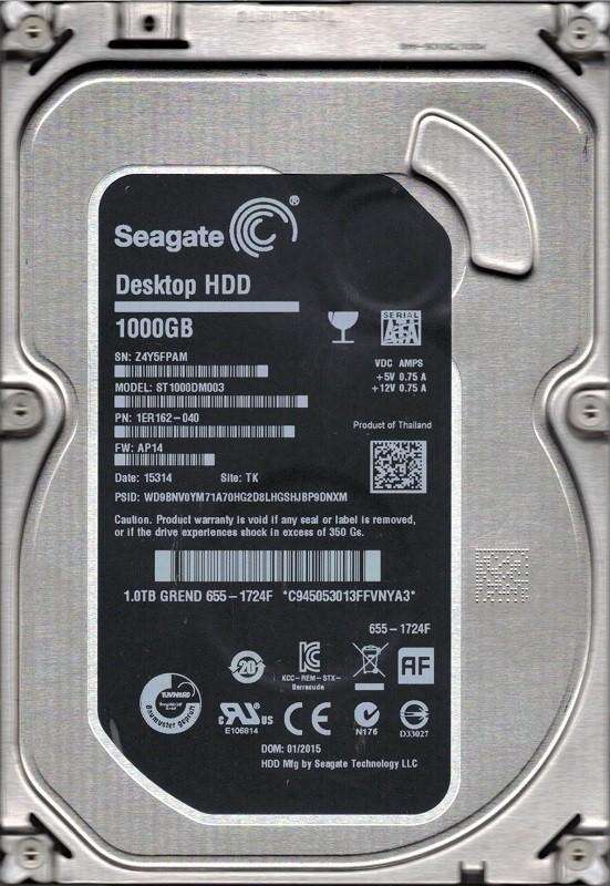 Seagate 1TB - Desktop Hard Drive - 100% Health - Good Condition - Warranty