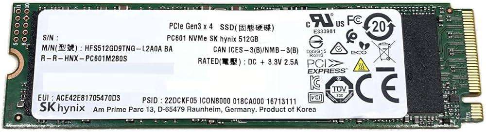 Sk Hynix 512GB NVMe SSD - Good Condition - Warranty
