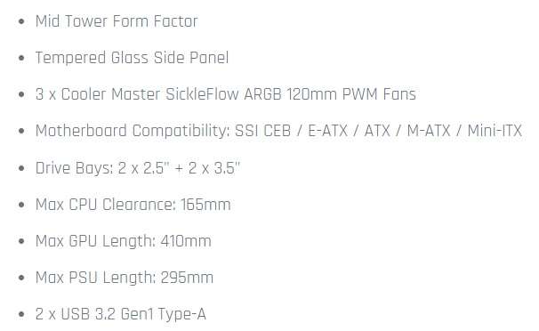 COOLER MASTER MASTERBOX TD500 ** MID TOWER CASE ** EXCELLENT CONDITION ** WARRANTY **