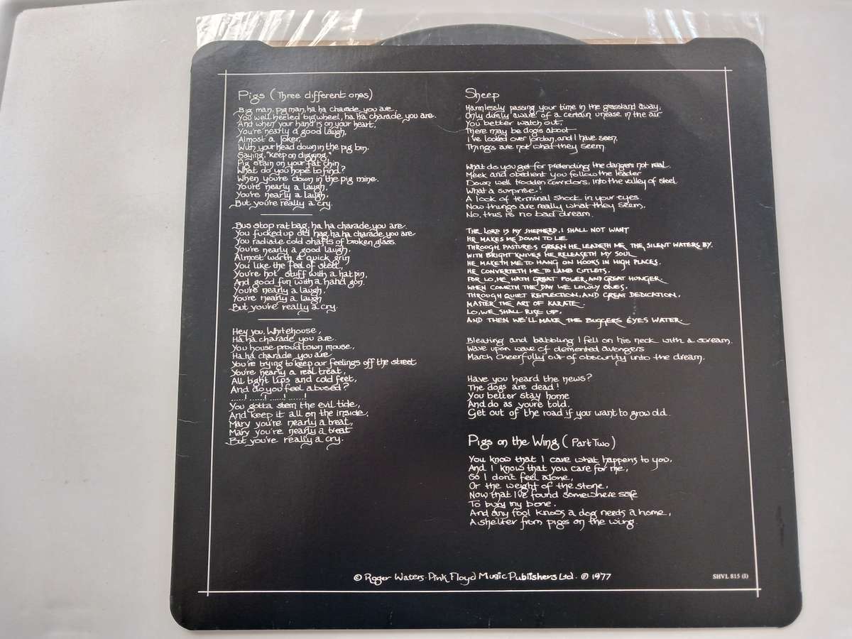 Pink Floyd - Animals  ( 1977 UK released LP 1st UK issue )