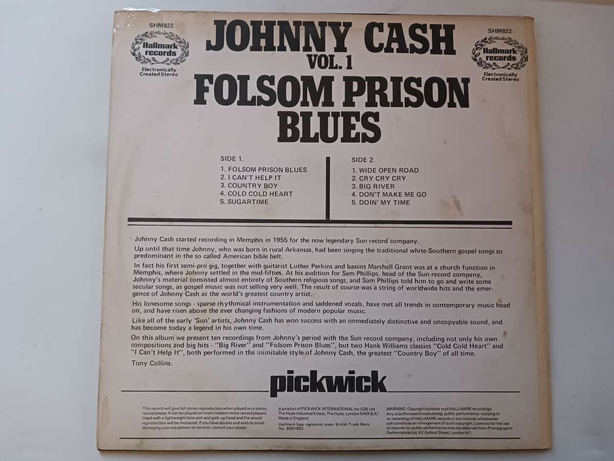 Johnny Cash - Folsom prison Blues Vol 1 ( 1973 USA released LP )