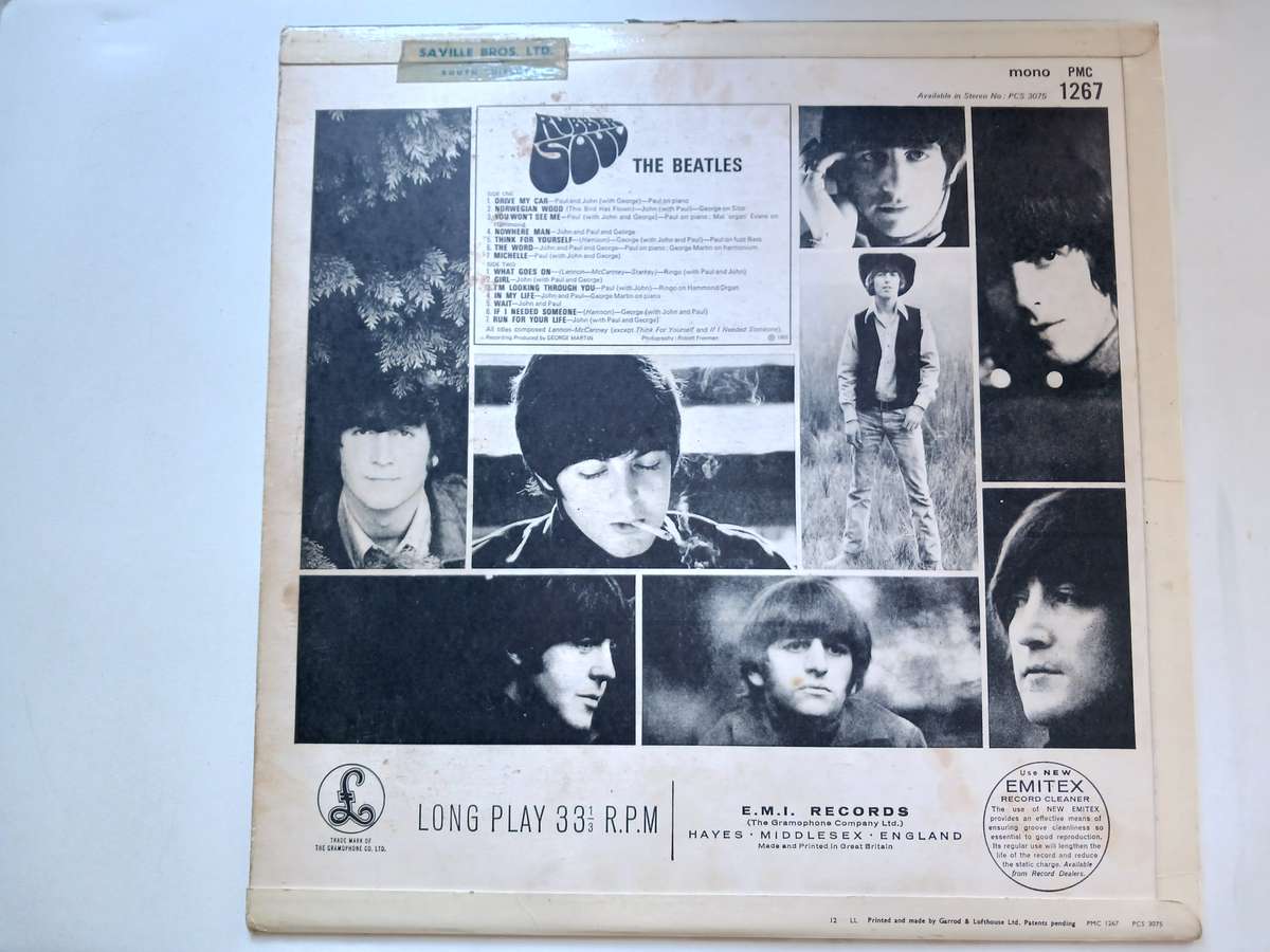 The Beatles - Rubber Soul  ( scares 1965 UK released LP VG+ / VG+ )