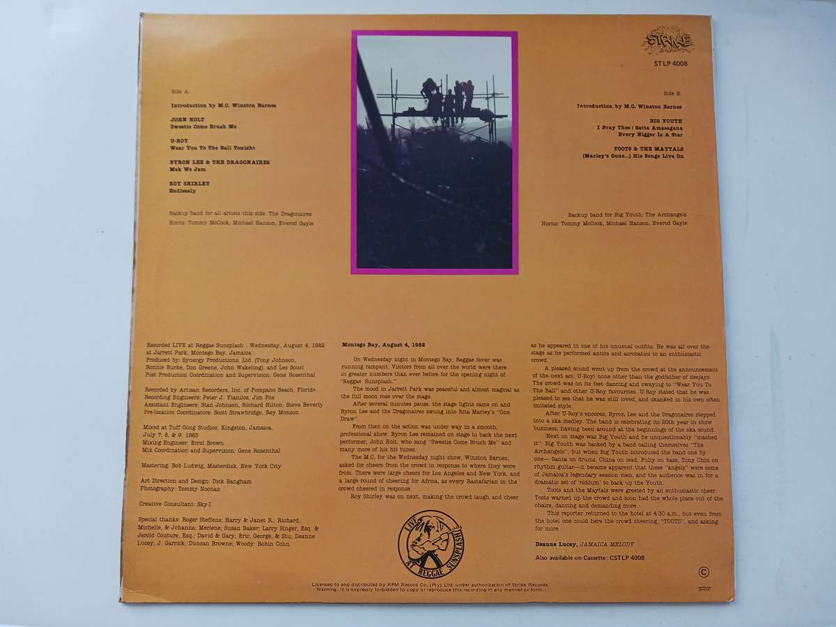 Various -  Best of Festival - Day one - Live at Reggae Sunsplash ( rare 1983 SA released NM LP )