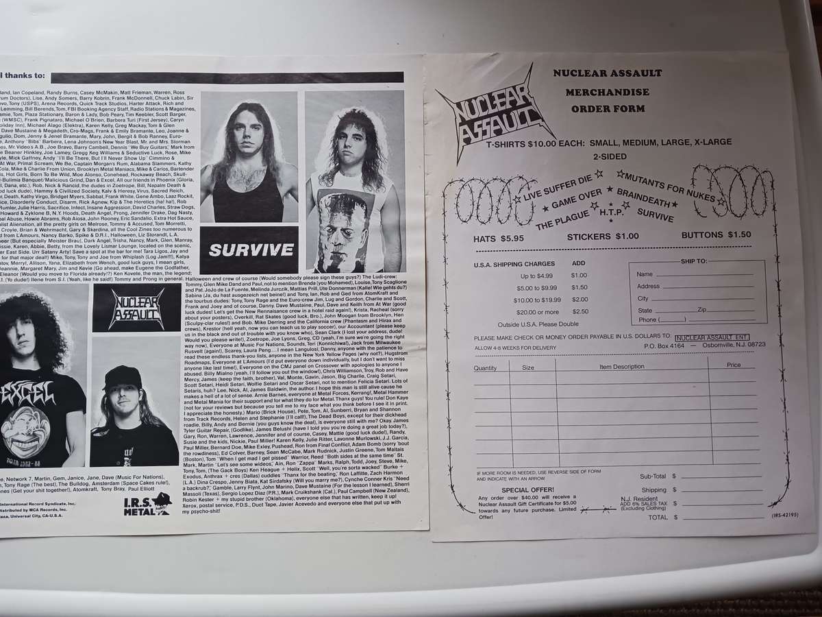 Nuclear Assault - Survive     ( 1988 US released LP )