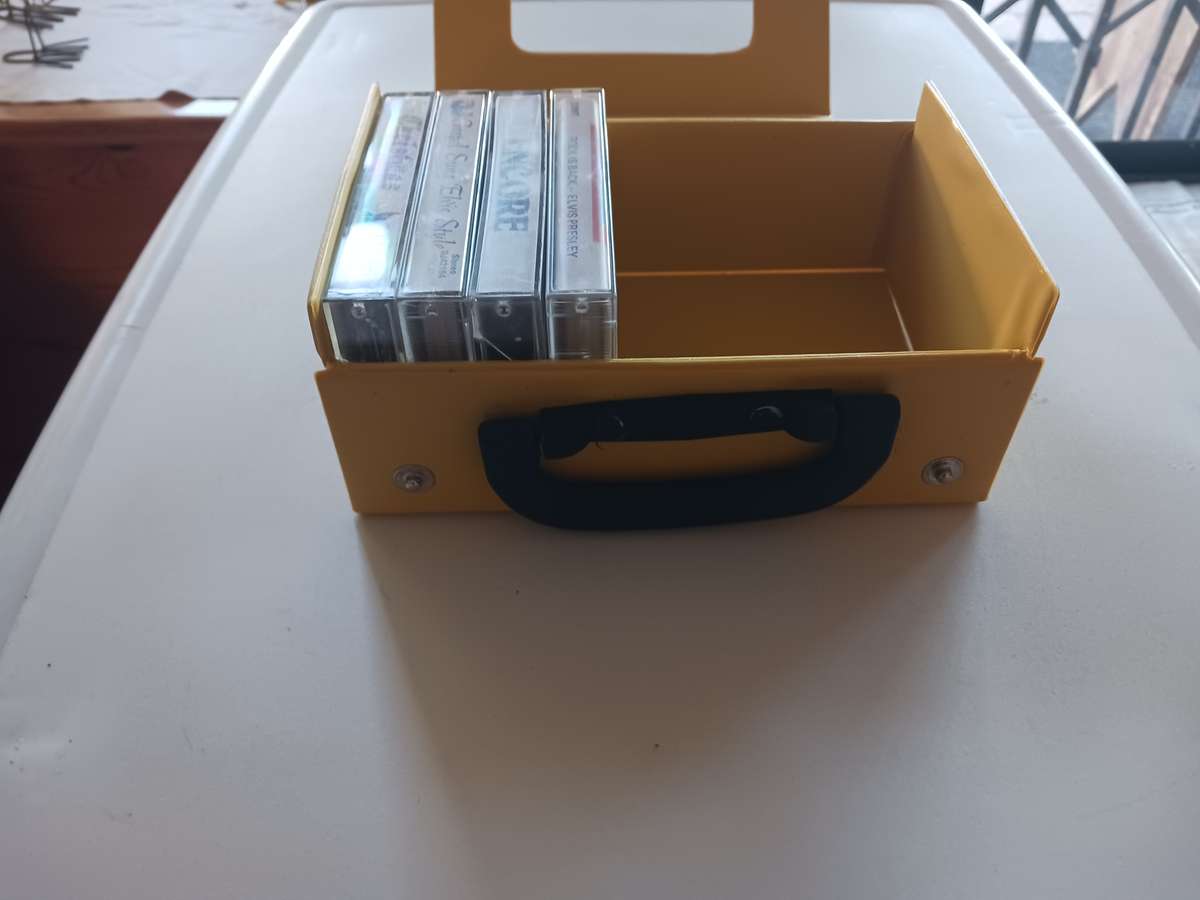 Music Cassette Storage Case plus 4 Elvis Tapes.