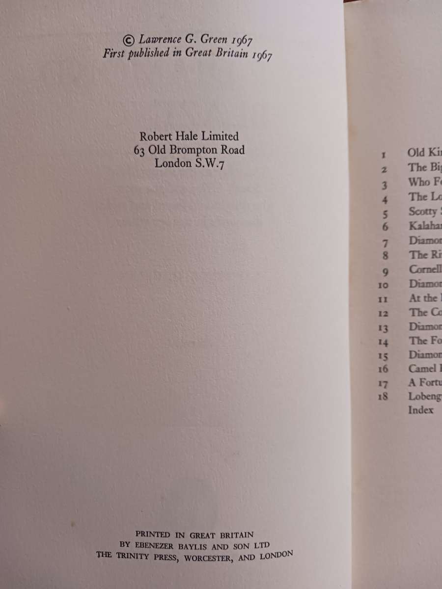 Lawrence Green Like Diamond Blazing The Story of the Diamonds of South Africa ( 1967 UK edition )