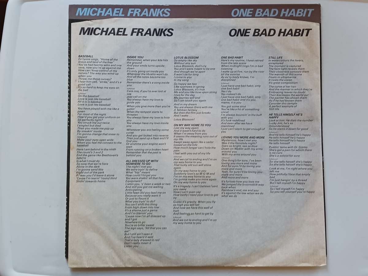 Michael Franks - One Bad Habit  ( Pressed 1980 in Europe, LP )
