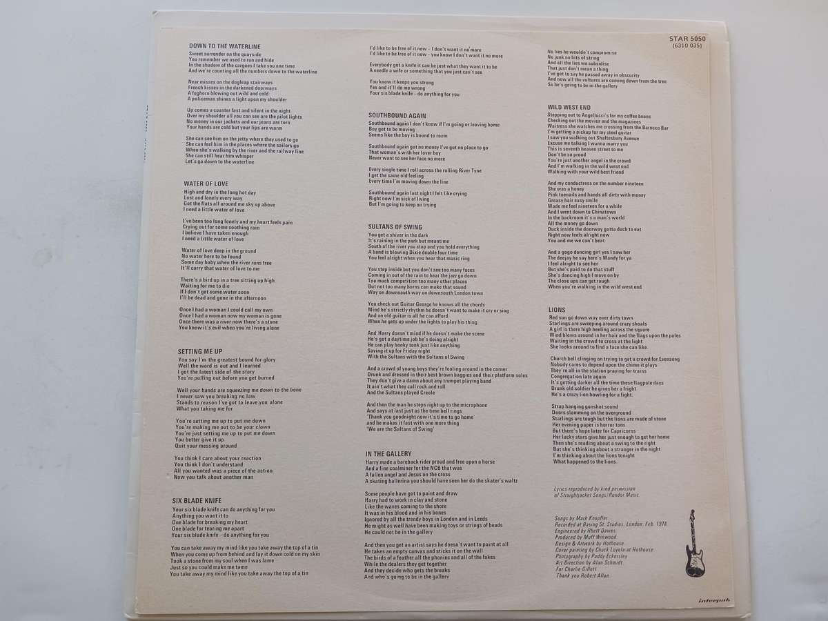 Dire Straits -  Dire Straits ( 1978 SA released LP NM / NM )