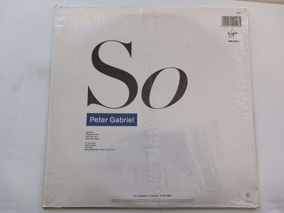 Peter Gabriel - So  ( Scare 1986 SA released NM/NM LP )
