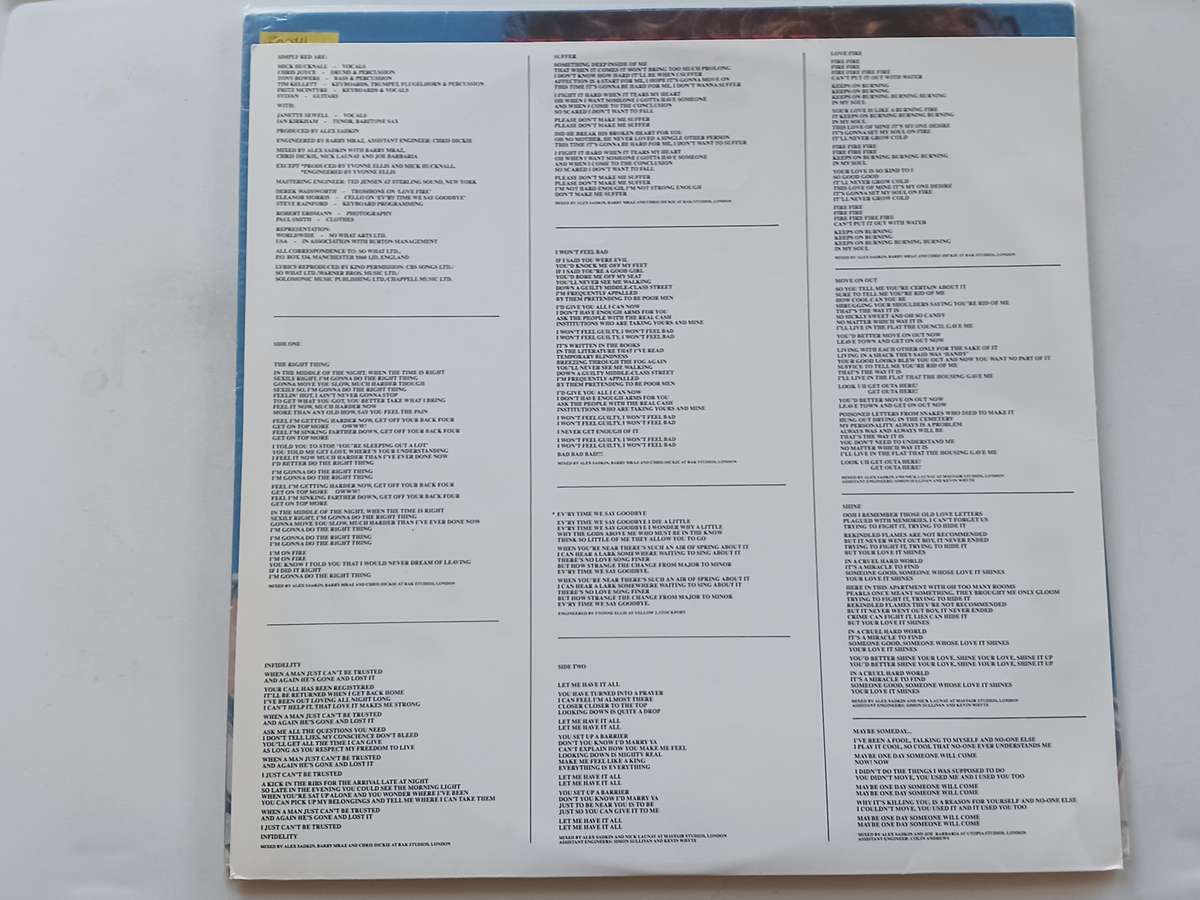 Simply Red - A New Flame  ( 1987 UK released LP )