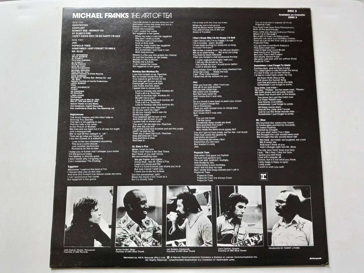 Michael Franks - The Art Of Tea  ( Scarce 1975 SA released LP.)