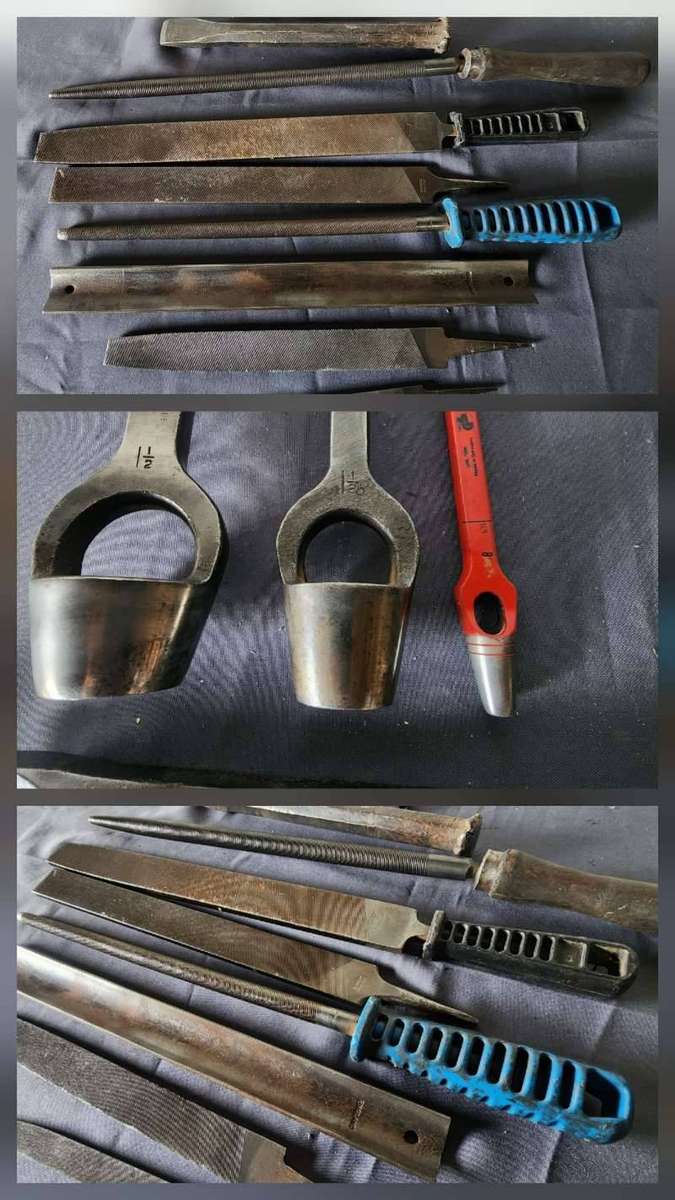 Vintage Tool Lot 11 pcs - Files + Rasps + Leather Arch Punches