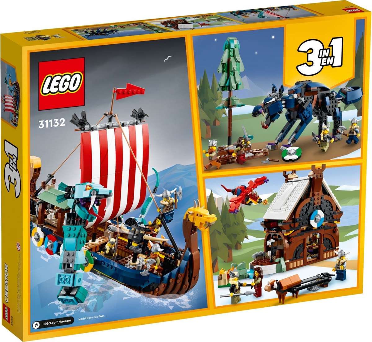 New LEGO Creator Viking Ship and the Midgard Serpent - Discontinued (31132)