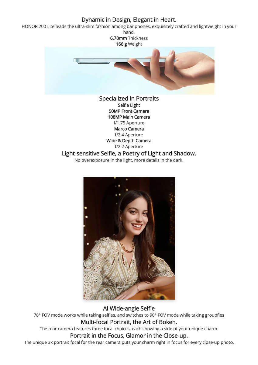 Amazing Deal ! HONOR 200 Lite Midnight Black 5G & Honor Bluetooth Earbuds