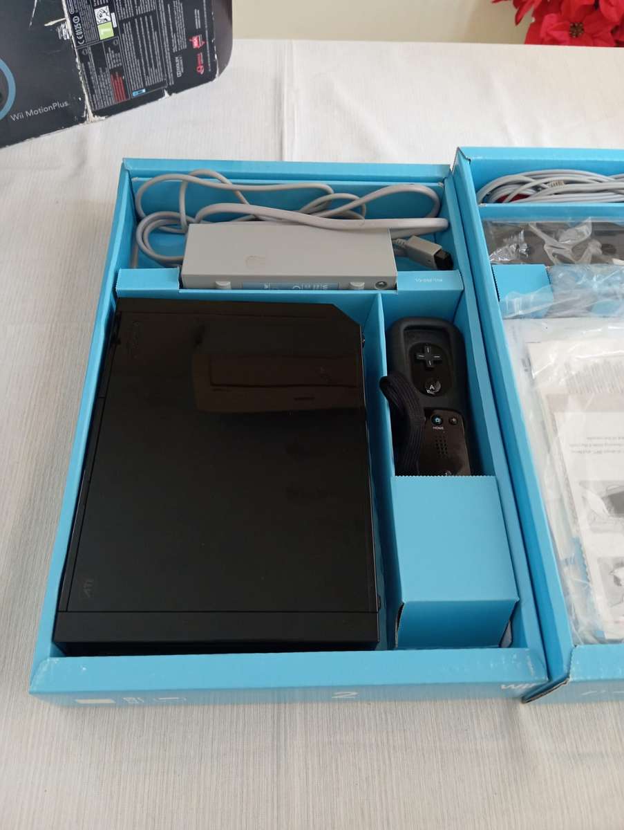 boxed wii console with wii sports and sports resort bundle