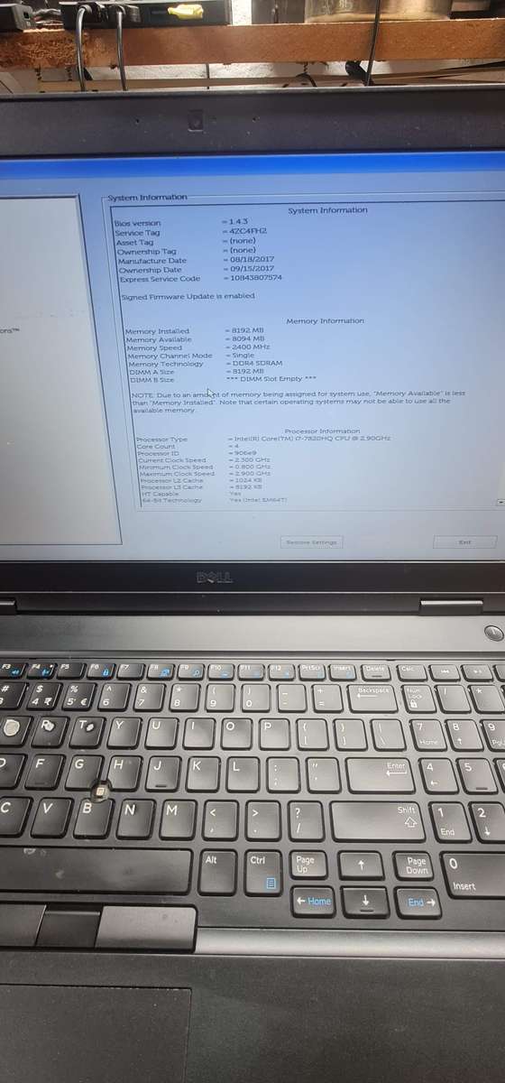 Dell Latitude 5580 I7 7GEN (Fixer Upper) (For spares or rebuild) (Switches on!)