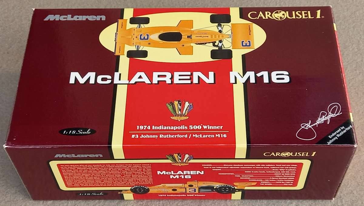 McLaren M16 Indy car - 1974 Indianapolis winner - Rutherford - Carousel 1/18