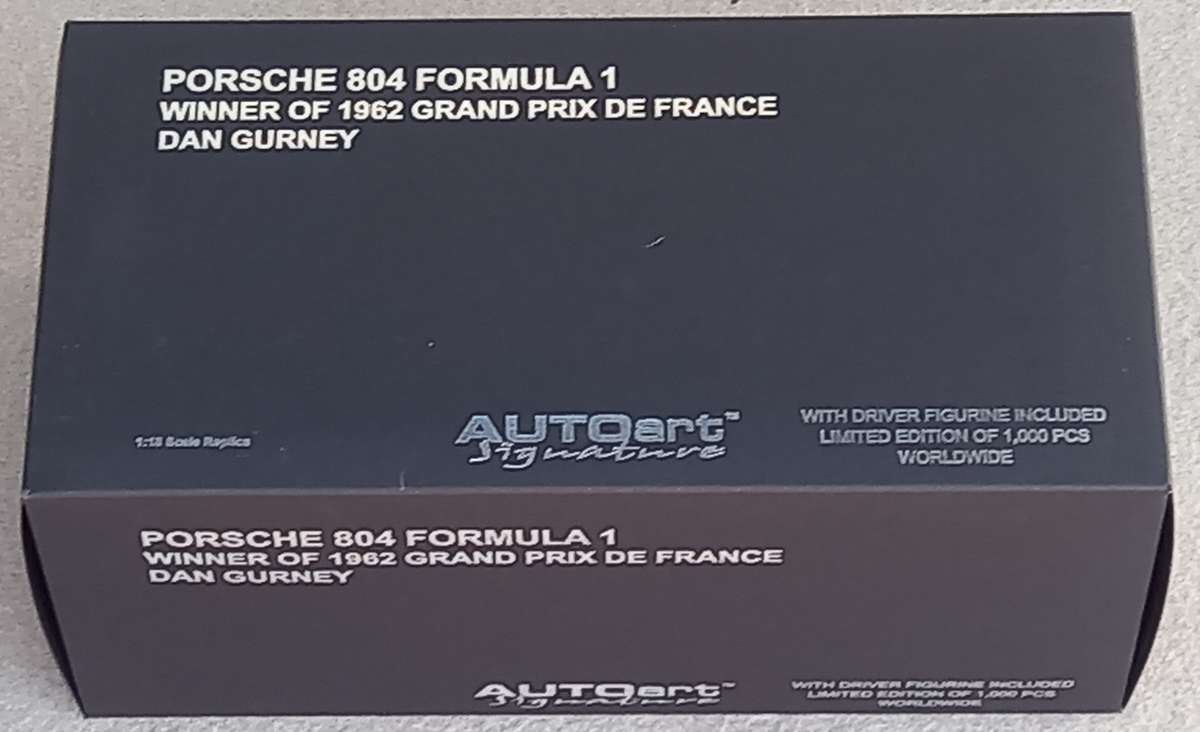 Porsche 804 F1 car - 1962 French GP winner - Gurney - Autoart Signature Ltd Edition 1/18