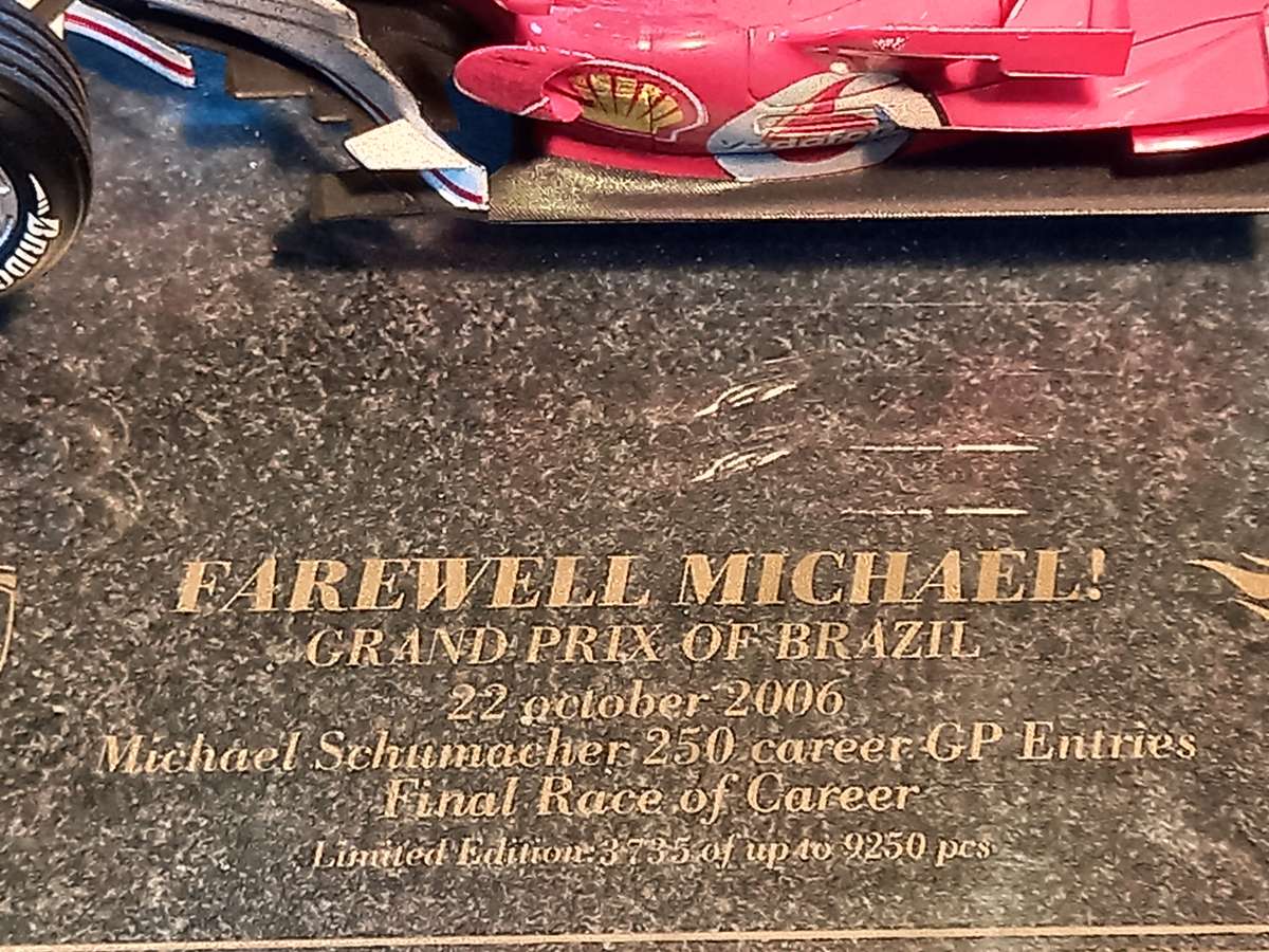 Ferrari 248 - 2006 - Schumacher's last Ferrari drive - Brazil - Hotwheels 1/18