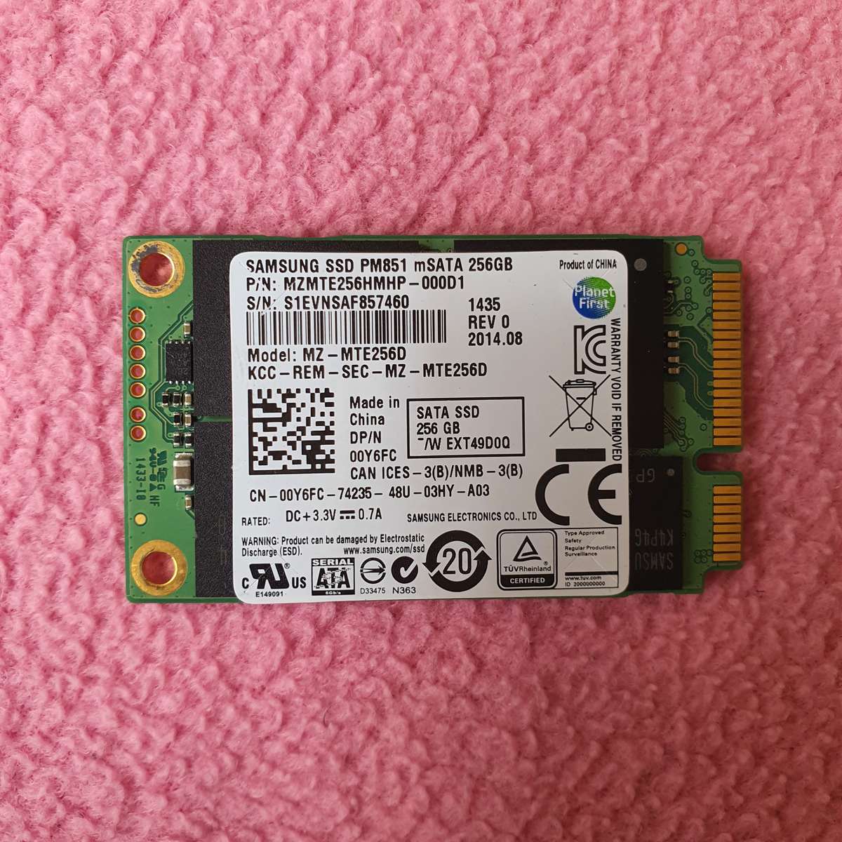 Samsung PM851 mSATA 256GB SSD