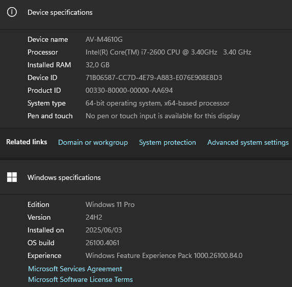 Acer Veriton M4610G | i7-2600 | 3.40GHz | 32GB RAM | 1TB HDD | 1GB  Nvidia GeForce GT520